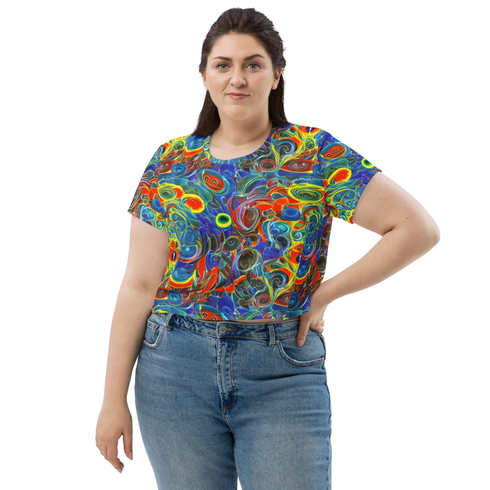 Neon Gyre on Crop Tee — Front