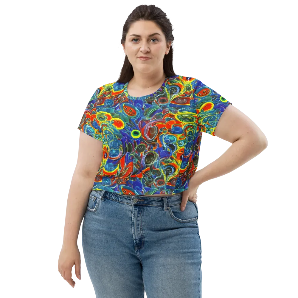 Neon Gyre on Crop Tee — Front