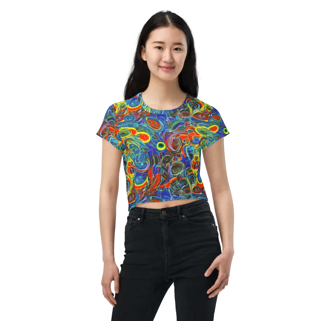 Neon Gyre on Crop Tee — Front