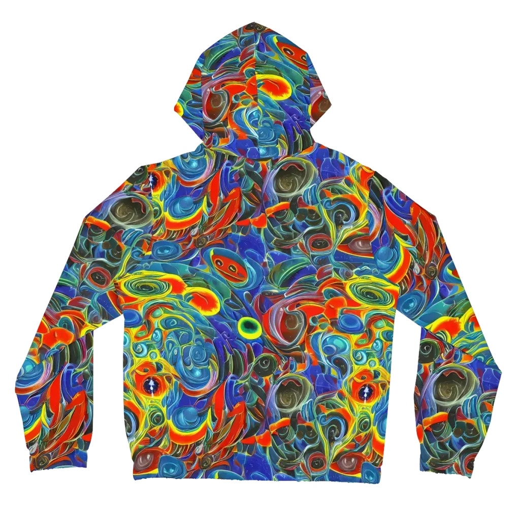Neon Gyre on Women's Full-Zip Hoodie — Back