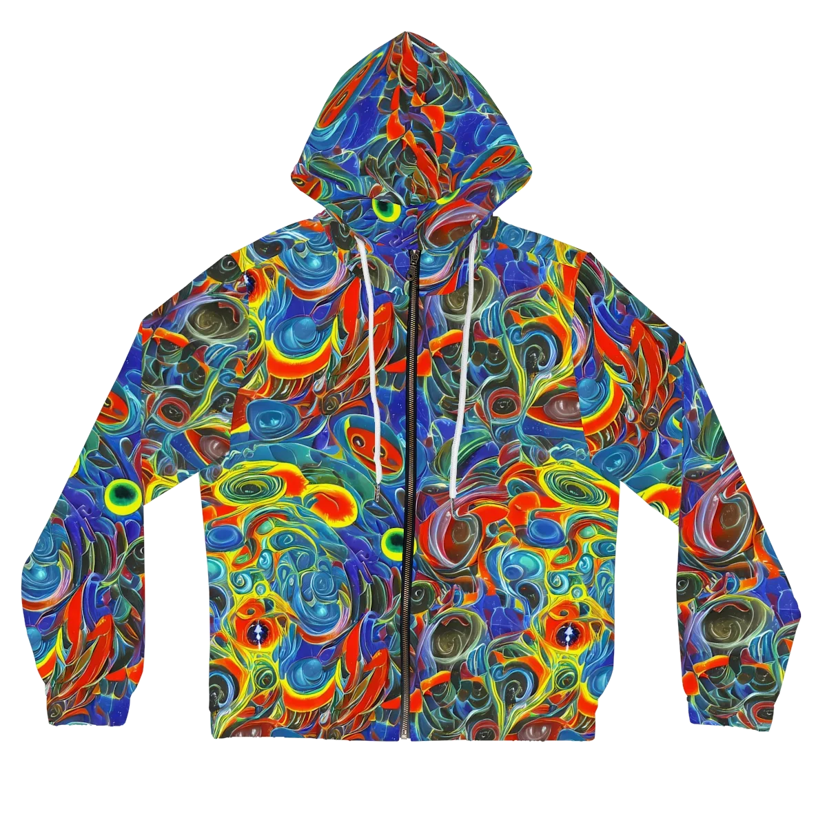 Neon Gyre on Women's Full-Zip Hoodie — Front