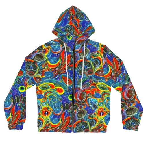 Neon Gyre on a Women's Full-Zip Hoodie