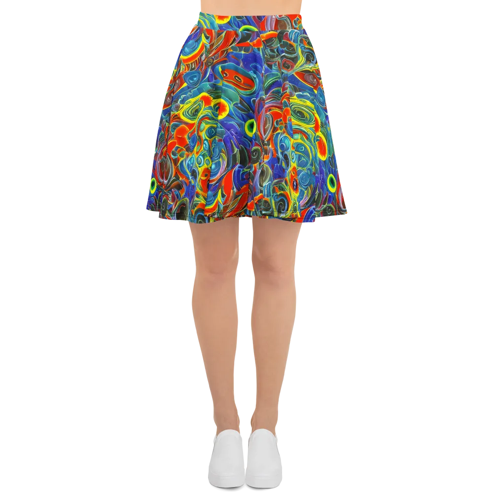 Neon Gyre on Skater Skirt — Front