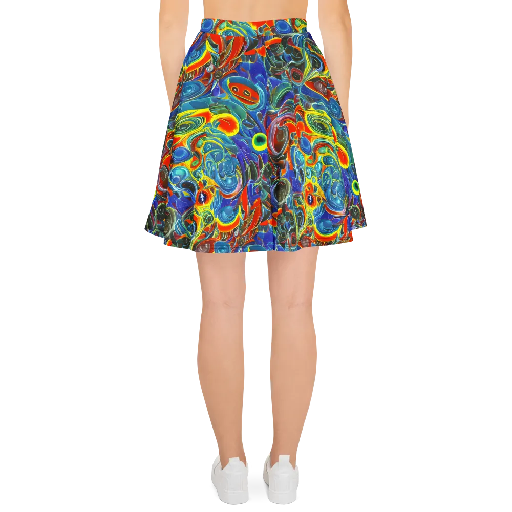 Neon Gyre on Skater Skirt — Back
