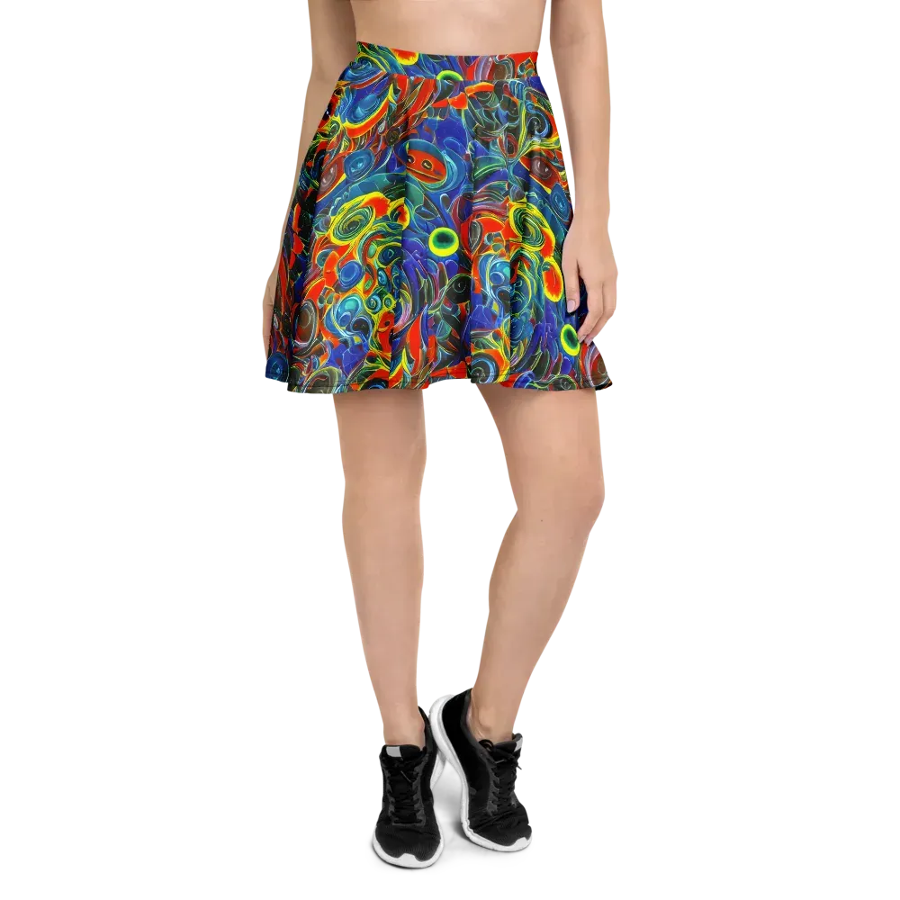 Neon Gyre on Skater Skirt — Front