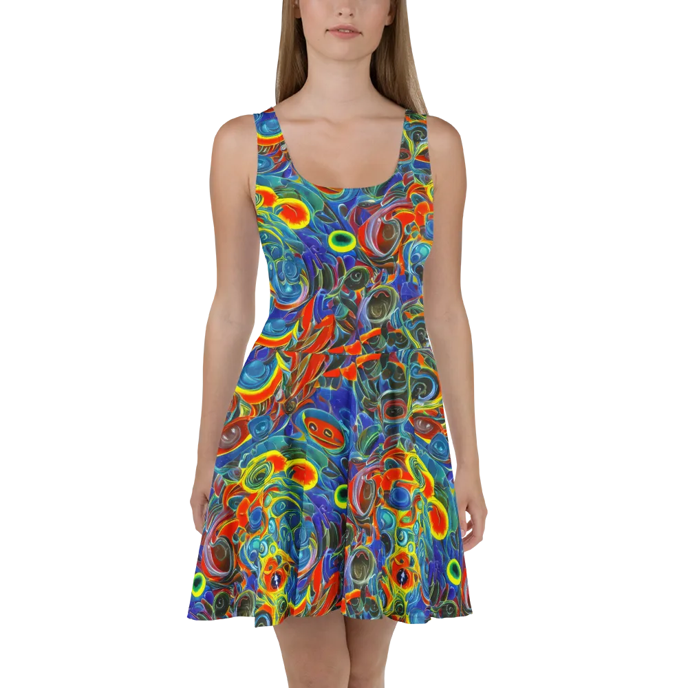 Neon Gyre on Skater Dress — Front