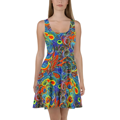 Neon Gyre on a Skater Dress
