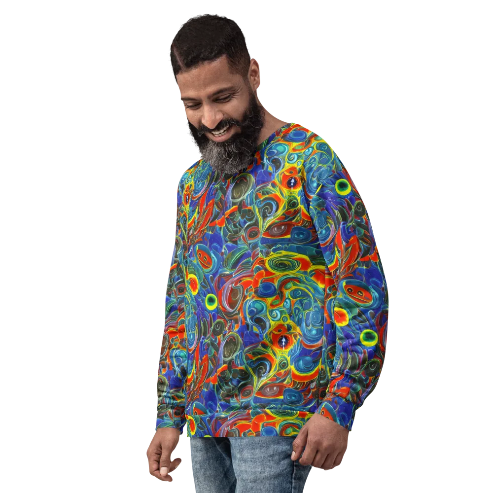 Neon Gyre on Sweatshirt — Left Front