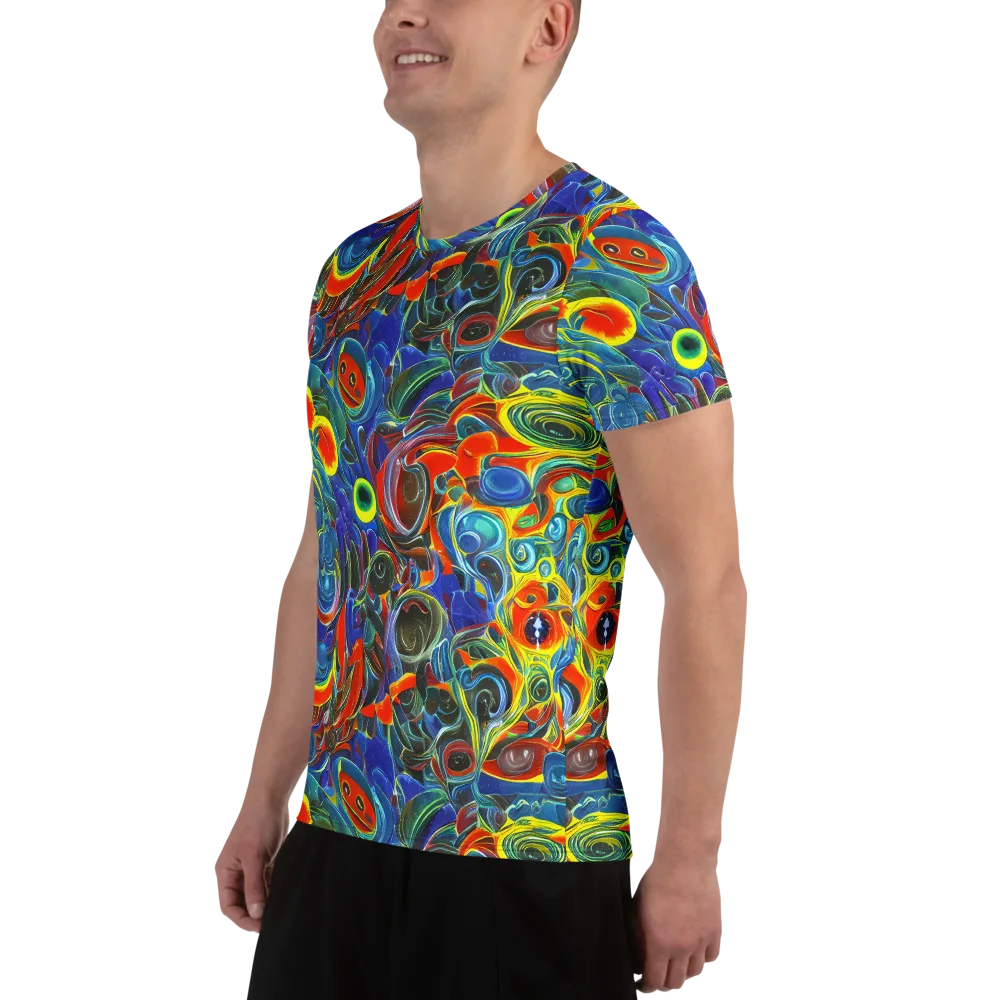 Neon Gyre on Men's Athletic T-Shirt — Left