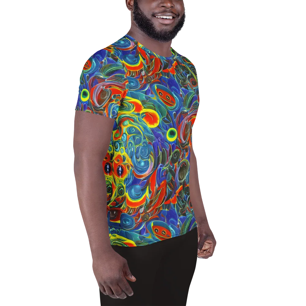 Neon Gyre on Men's Athletic T-Shirt — Right