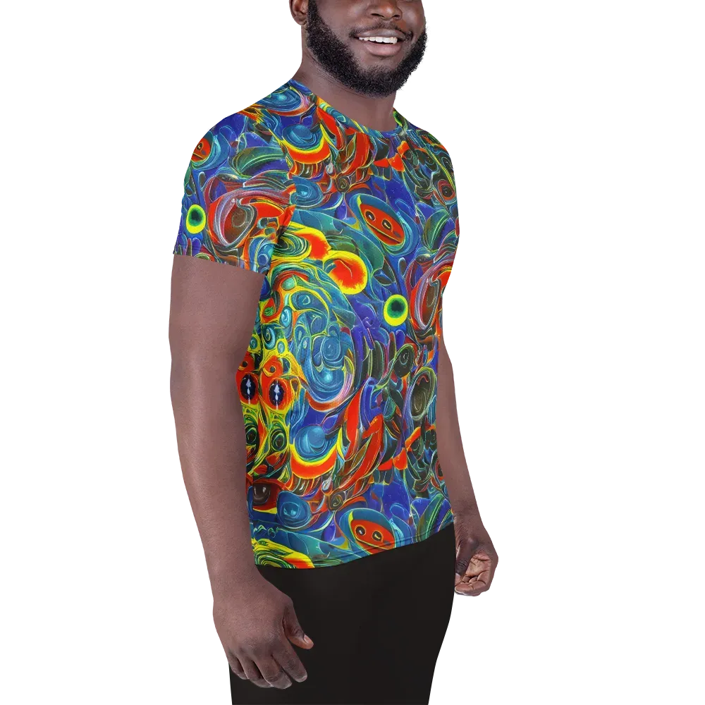 Neon Gyre on Men's Athletic T-Shirt — Right