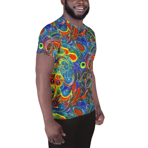 Neon Gyre on a Men's Athletic T-Shirt