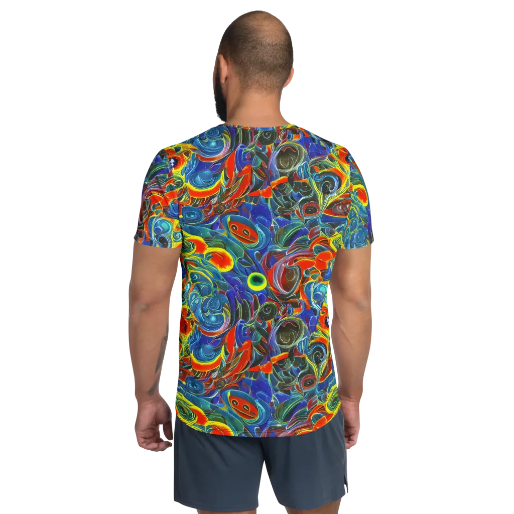 Neon Gyre on Men's Athletic T-Shirt — Back