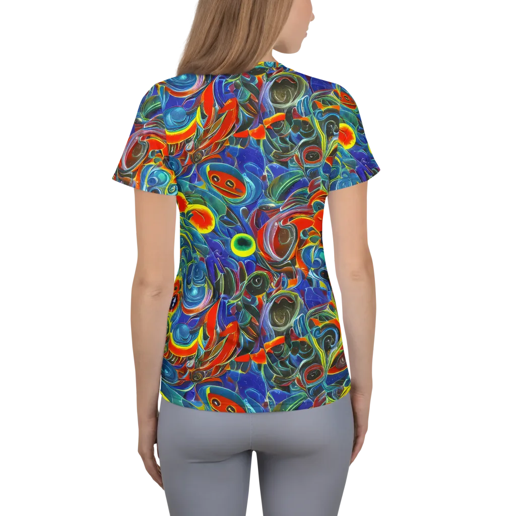Neon Gyre on Women's Athletic T-Shirt — Back