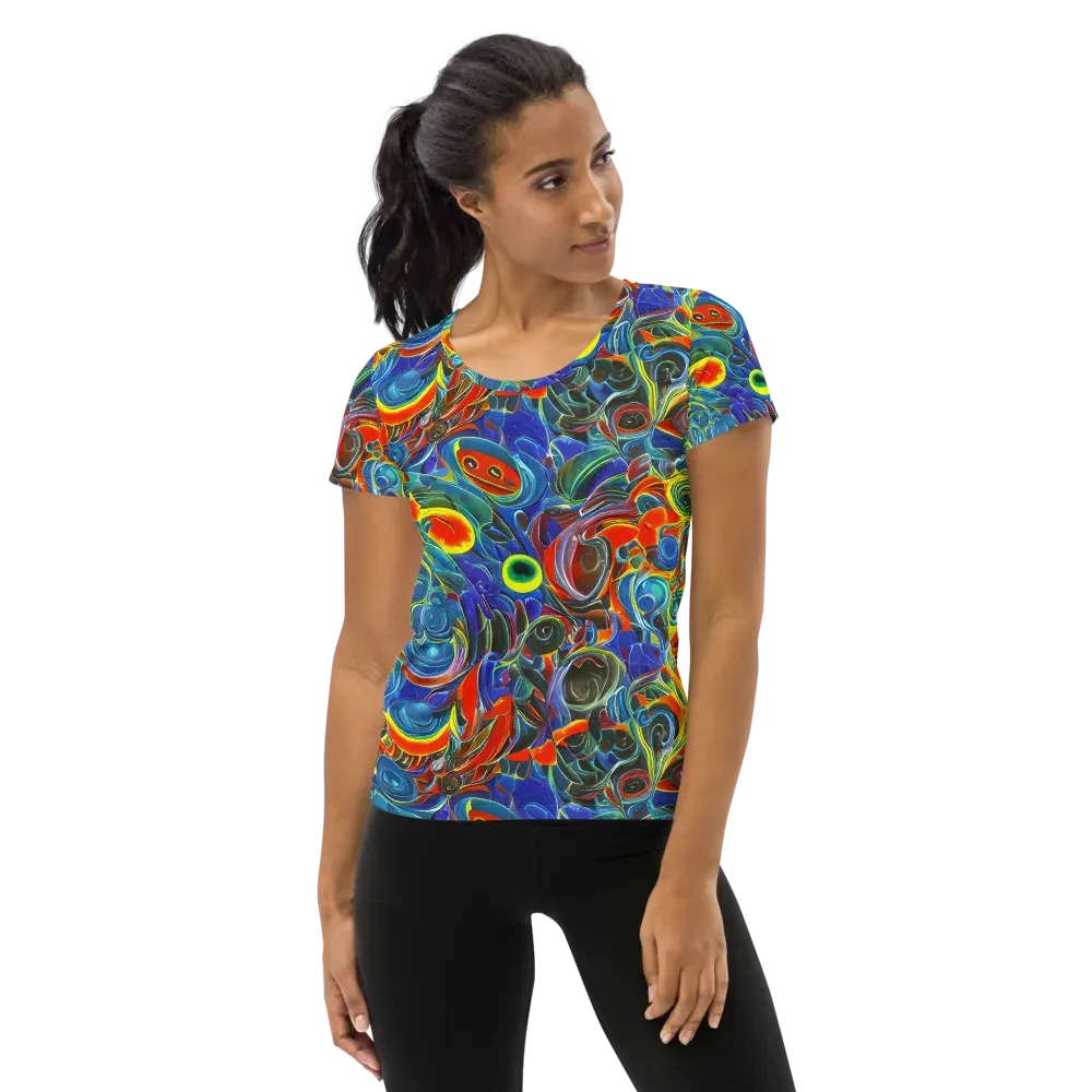 Neon Gyre on Women's Athletic T-Shirt — Front