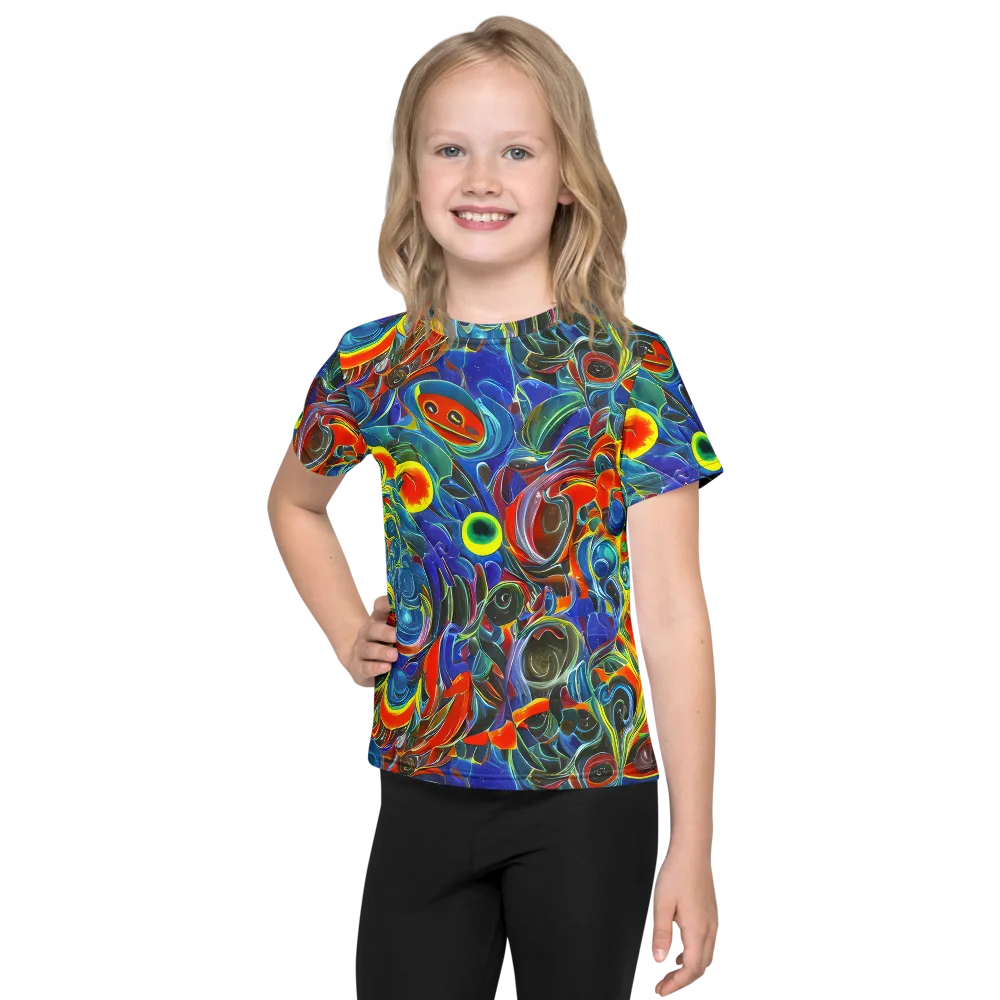 Neon Gyre on Kids Crew Neck T-Shirt — Front