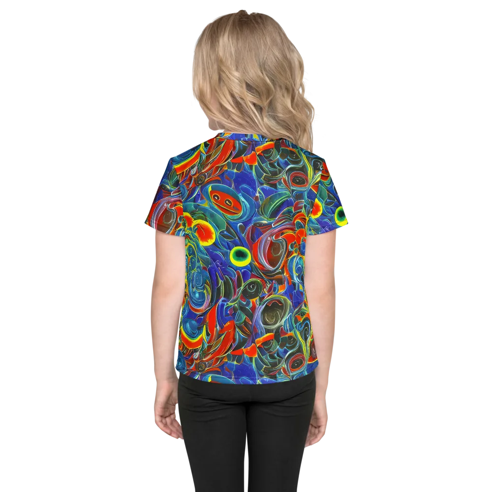 Neon Gyre on Kids Crew Neck T-Shirt — Back