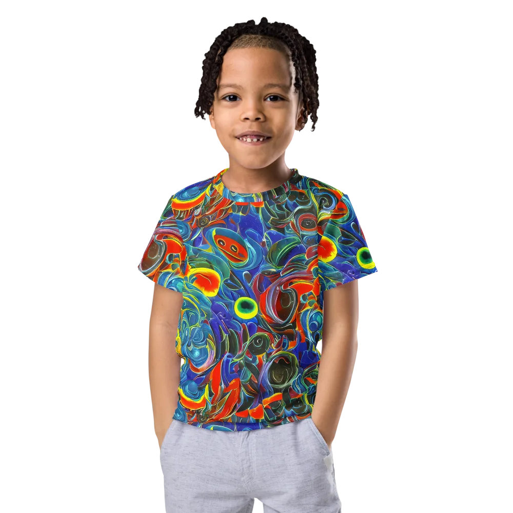 Neon Gyre on Kids Crew Neck T-Shirt — Front