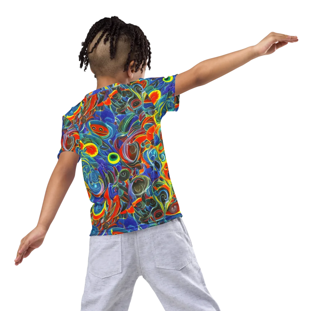 Neon Gyre on Kids Crew Neck T-Shirt — Back