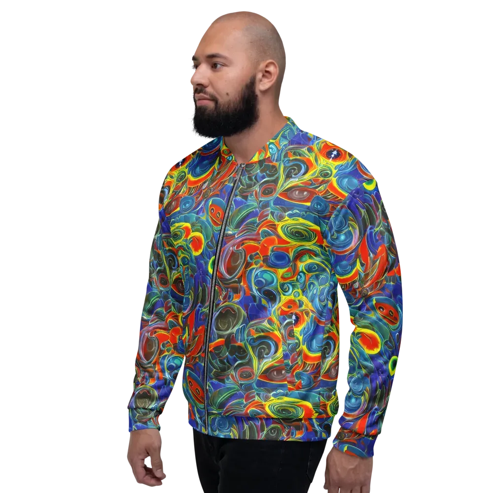 Neon Gyre on Bomber Jacket — Left