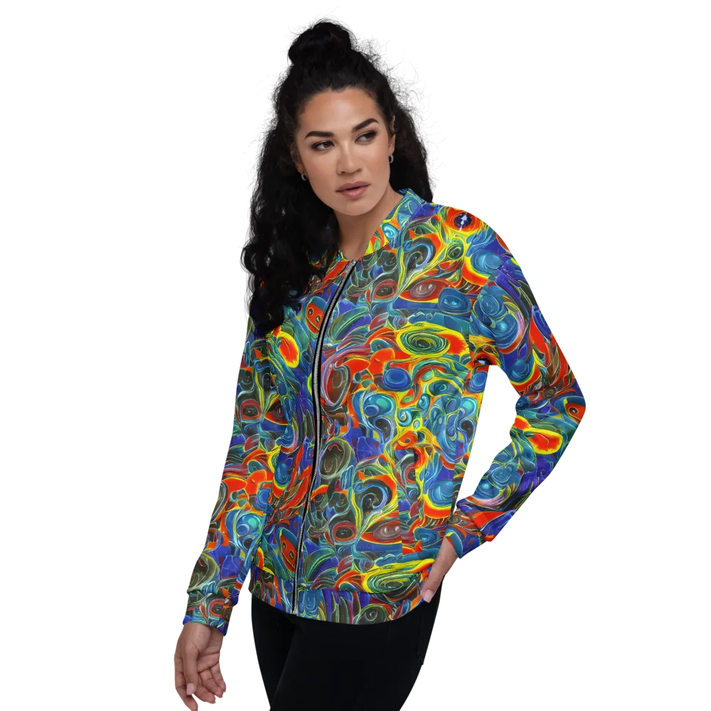 Neon Gyre on Bomber Jacket — Left