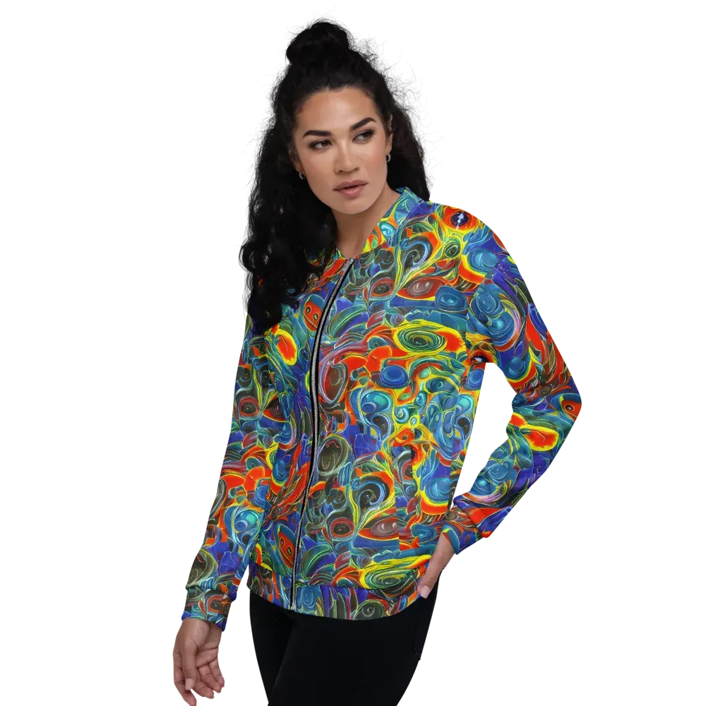 Neon Gyre on Bomber Jacket — Left