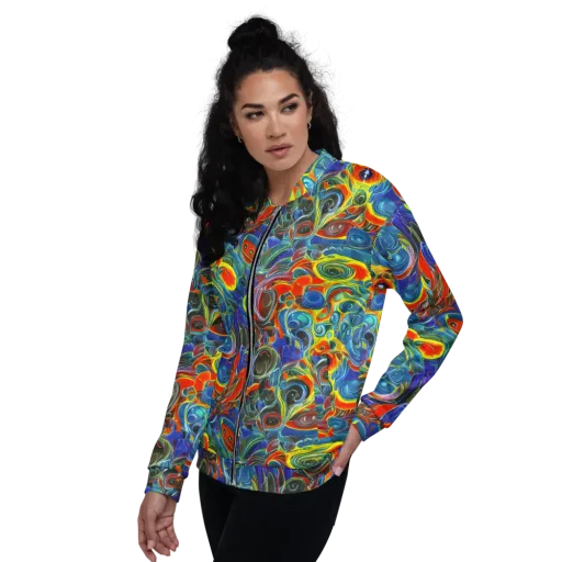 Neon Gyre on a Bomber Jacket