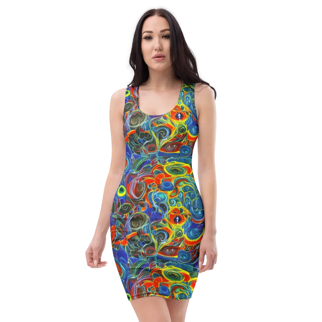Neon Gyre on Bodycon Dress — Front