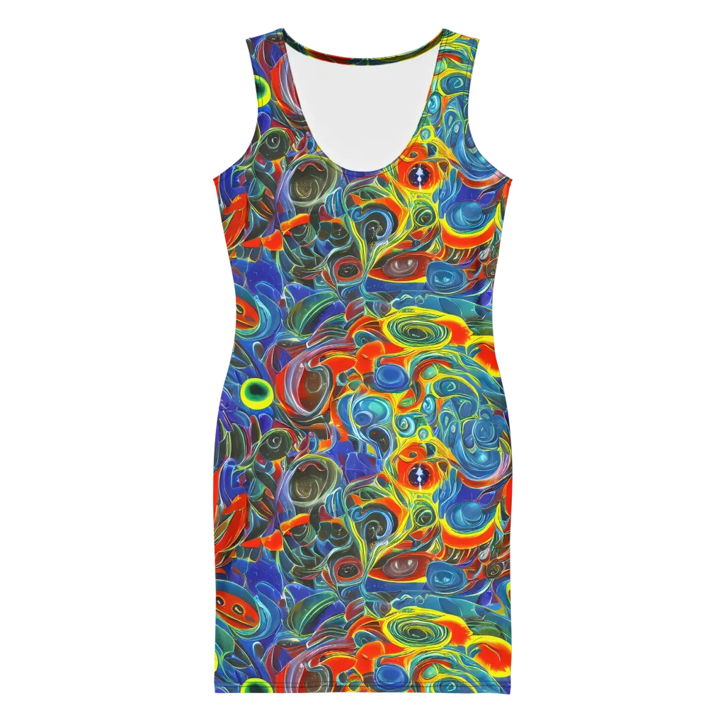 Neon Gyre on Bodycon Dress — Front