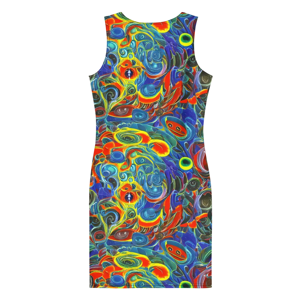 Neon Gyre on Bodycon Dress — Back