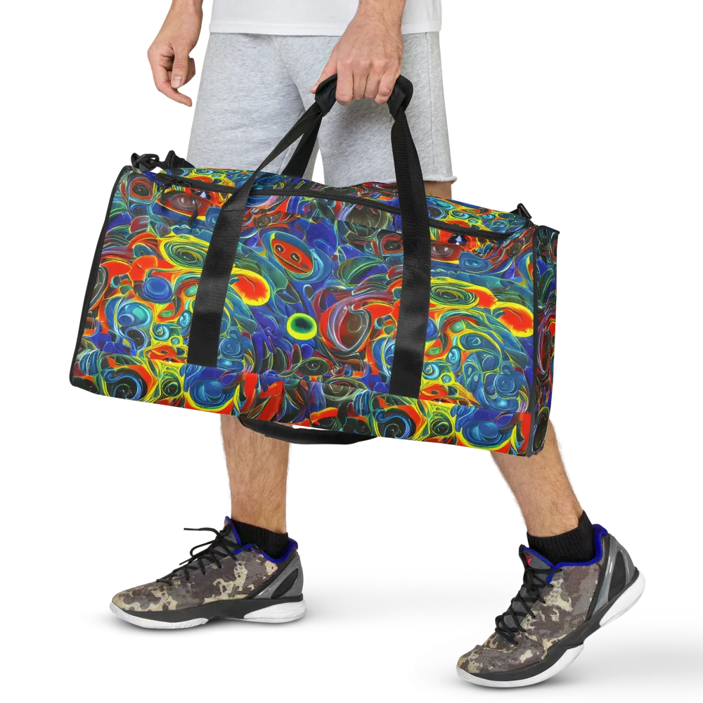Neon Gyre on Duffle Bag — Front