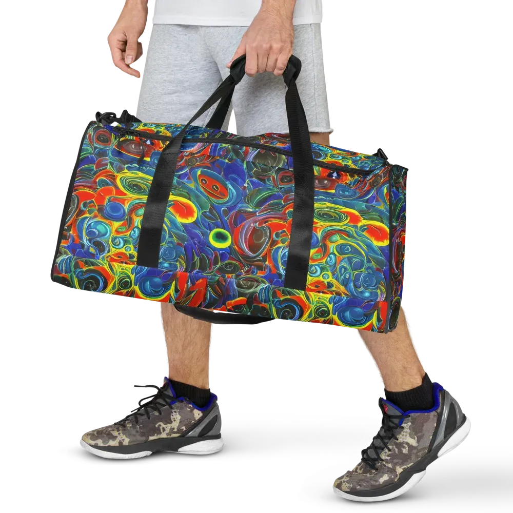 Neon Gyre on Duffle Bag — Front