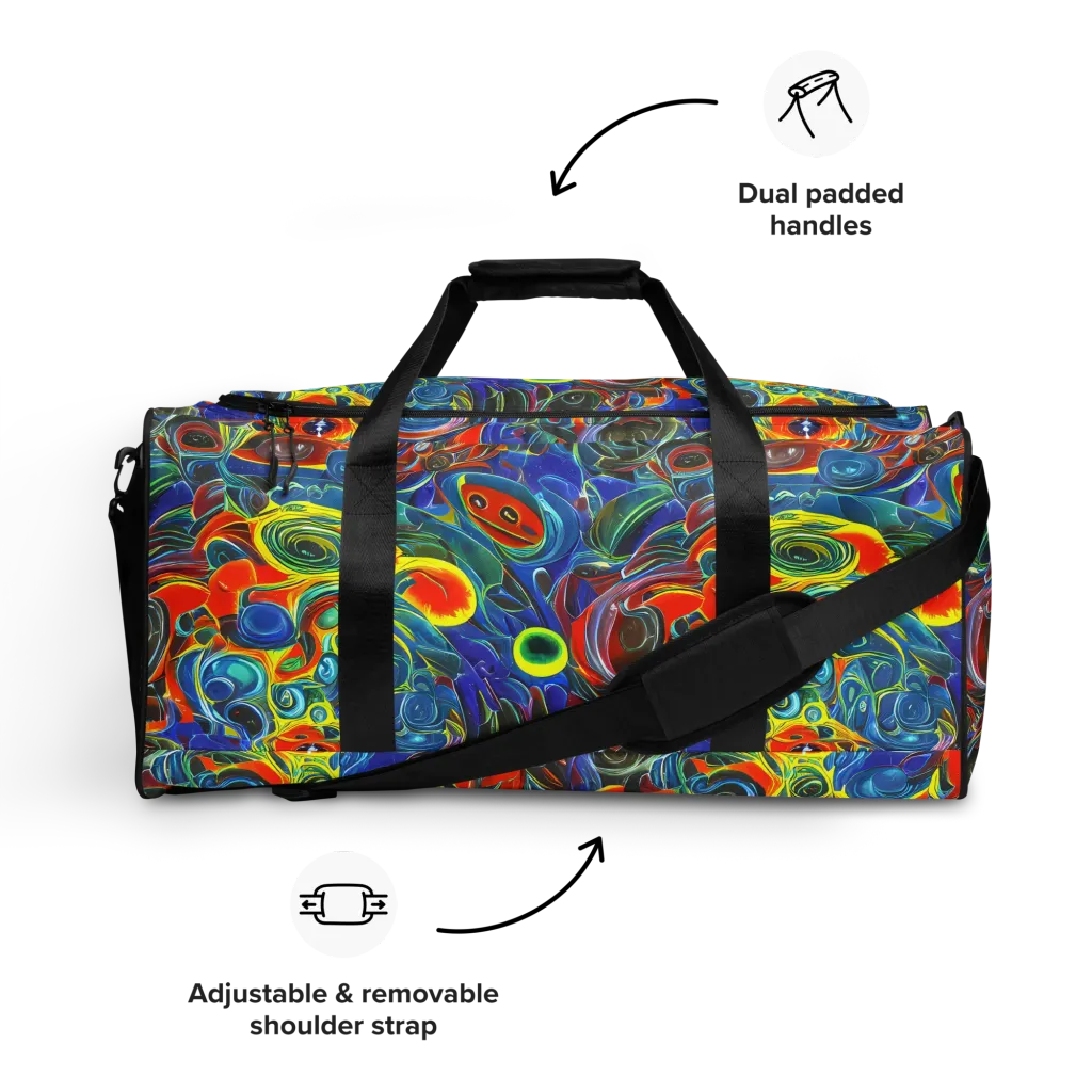 Neon Gyre on Duffle Bag — Front