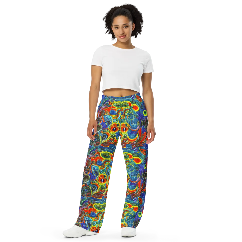 Neon Gyre on Wide-Leg Pants — Front