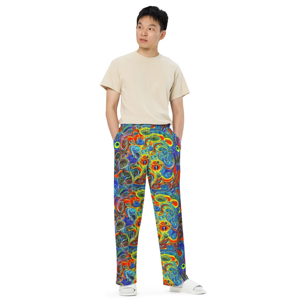 Neon Gyre on Wide-Leg Pants — Front