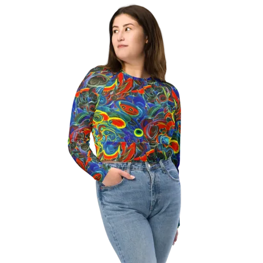 Neon Gyre on a Long Sleeve Crop Top