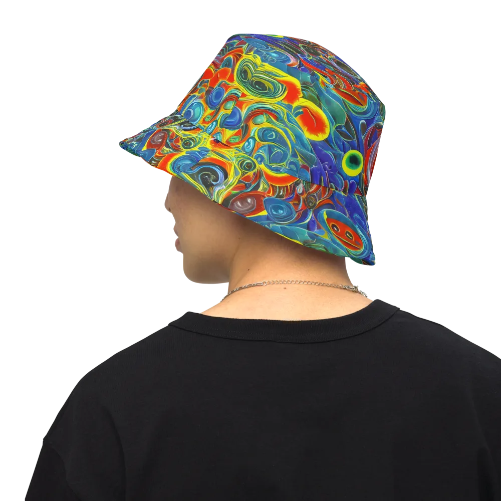 Neon Gyre on Reversible Bucket Hat — Back Inside