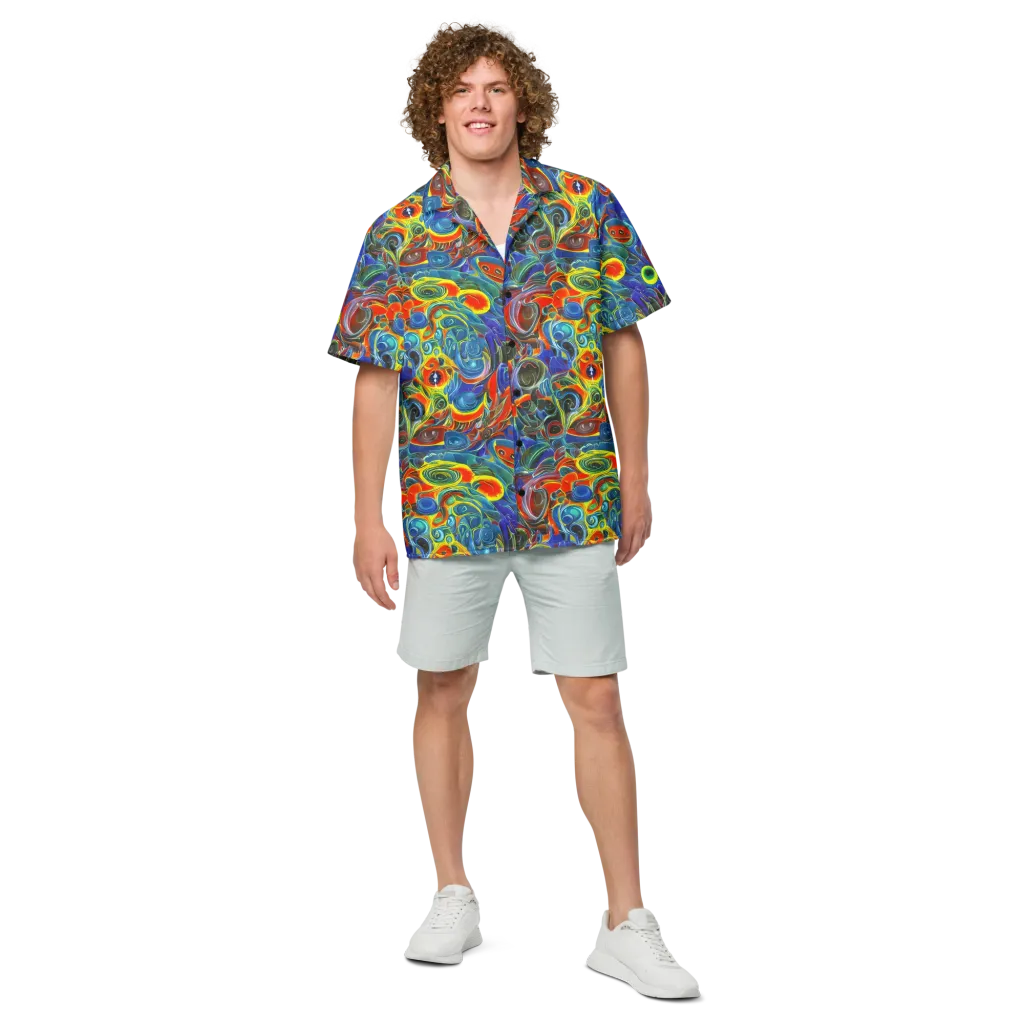 Neon Gyre on Button Shirt — Front