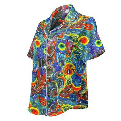 Neon Gyre on a Women's Short Sleeve Pajama Top