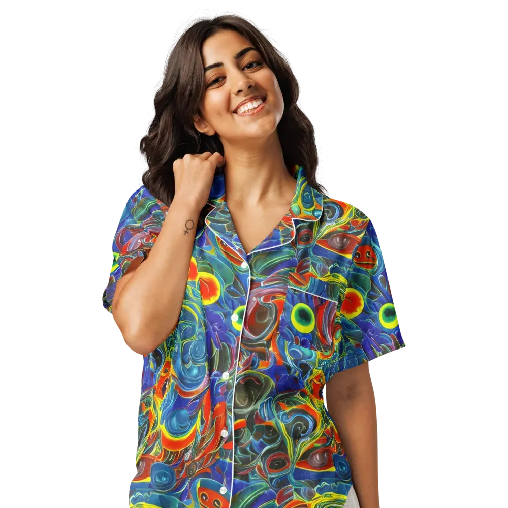 Neon Gyre on Women's Short Sleeve Pajama Top — Front