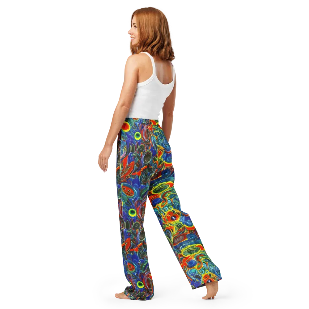 Neon Gyre on Women's Pajama Pants — Back