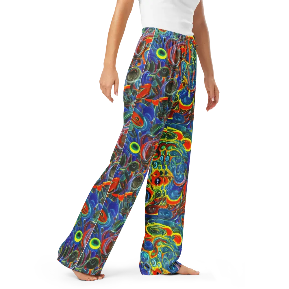 Neon Gyre on Women's Pajama Pants — Right Front