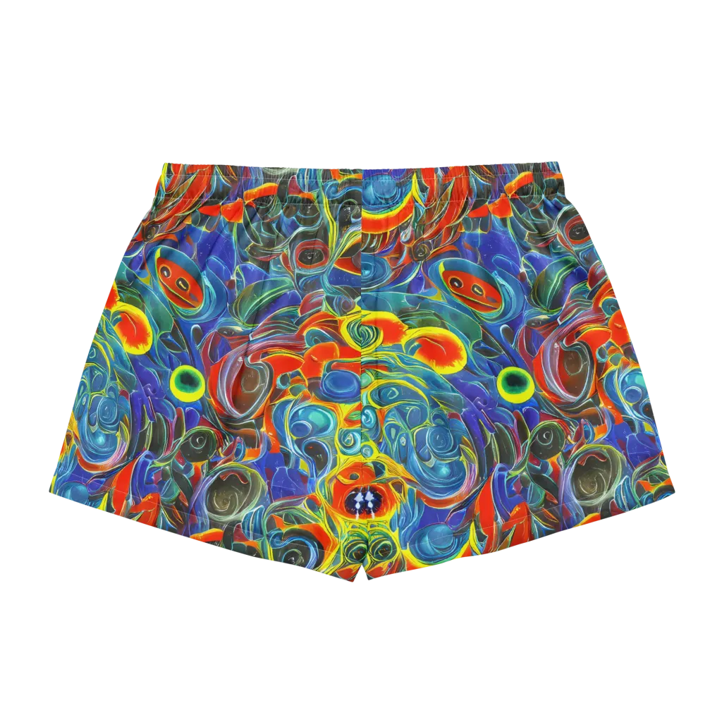 Neon Gyre on Women's Pajama Shorts — Back