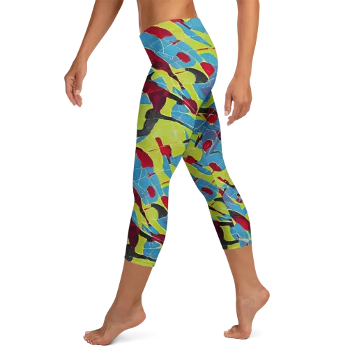 Neon Shatter on a Capri Leggings