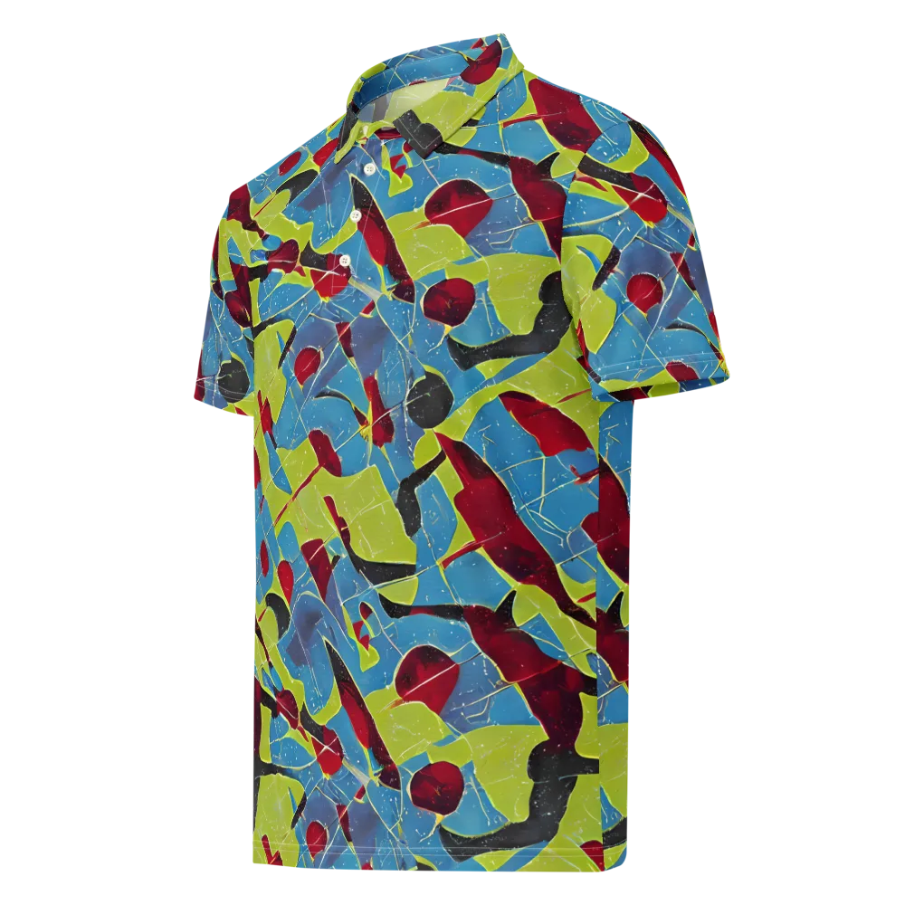 Neon Shatter on Men's Slim Fit Polo Shirt — Left Front