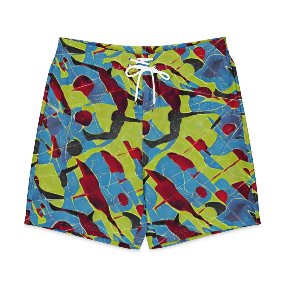 Neon Shatter on Men's Board Shorts — Front