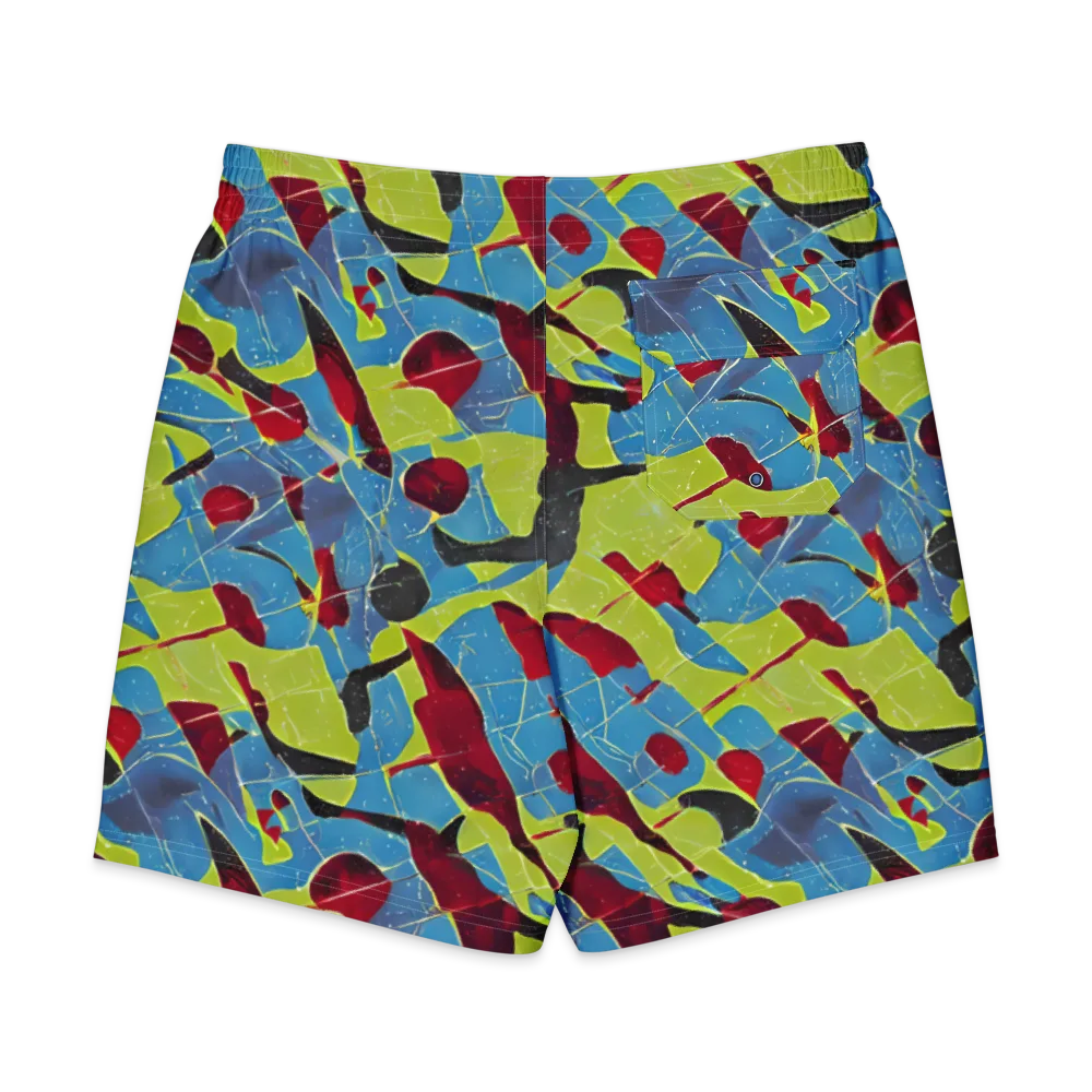 Neon Shatter on Men's Board Shorts — Back