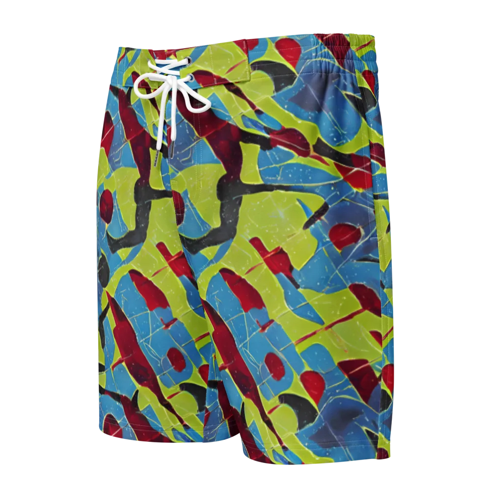 Neon Shatter on Men's Board Shorts — Front