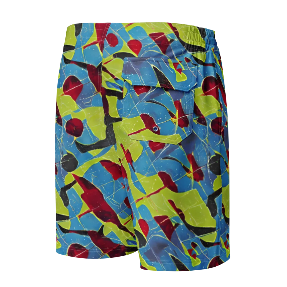 Neon Shatter on Men's Board Shorts — Back