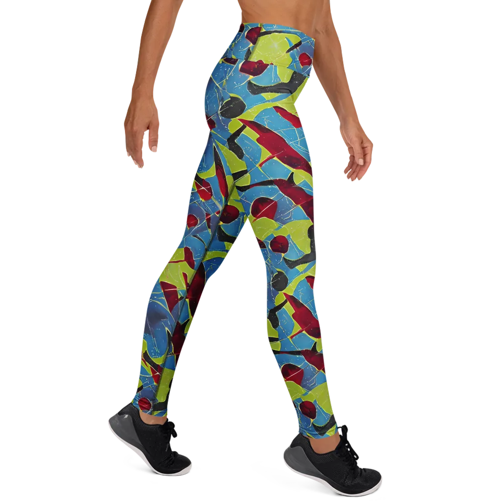 Neon Shatter on Yoga Leggings — Right